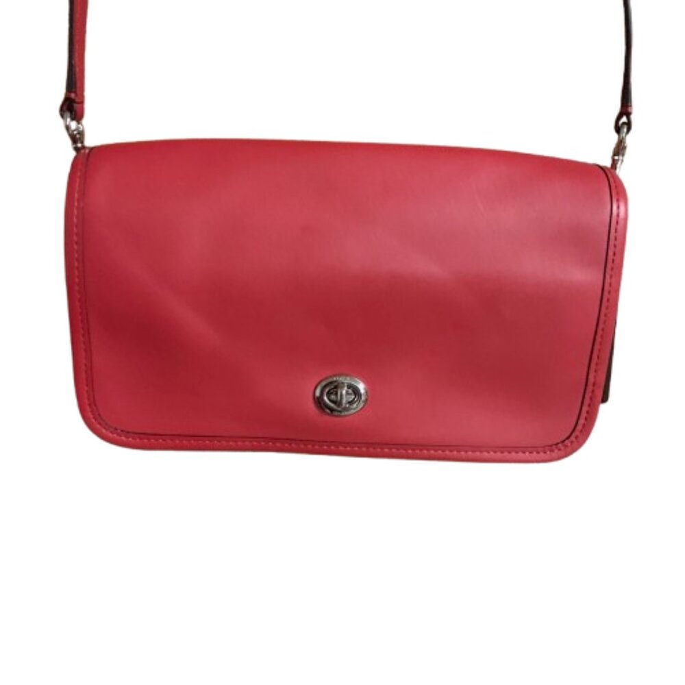 Coach Penny Small Red Turnlock Leather Crossbody Bag Detachable Straps F87768
